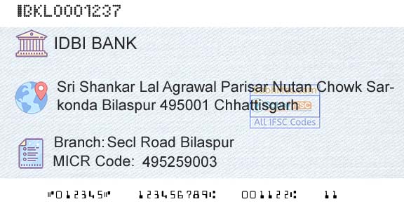 Idbi Bank Secl Road BilaspurBranch 