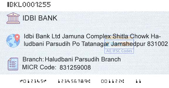 Idbi Bank Haludbani Parsudih BranchBranch 