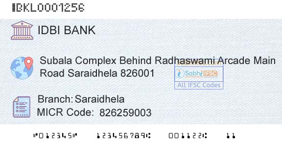 Idbi Bank SaraidhelaBranch 
