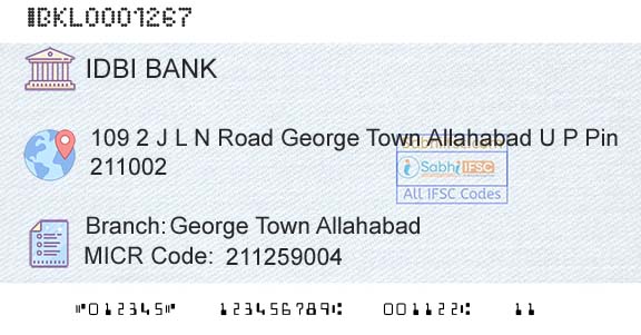 Idbi Bank George Town AllahabadBranch 