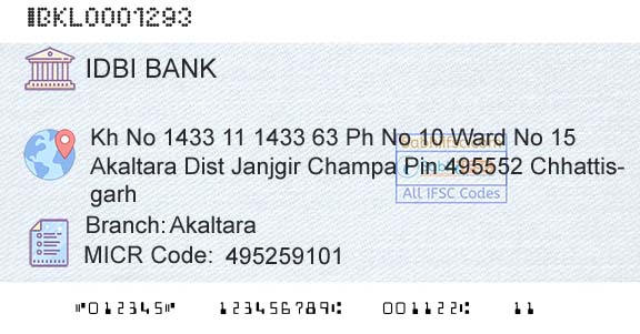Idbi Bank AkaltaraBranch 