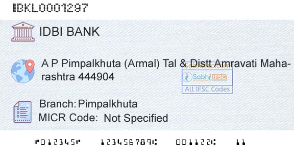 Idbi Bank PimpalkhutaBranch 