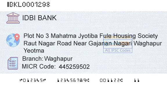 Idbi Bank WaghapurBranch 