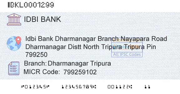 Idbi Bank Dharmanagar TripuraBranch 