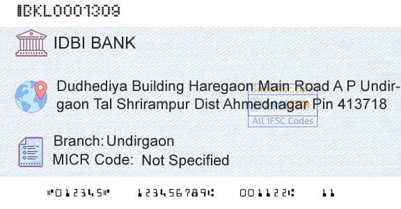 Idbi Bank UndirgaonBranch 