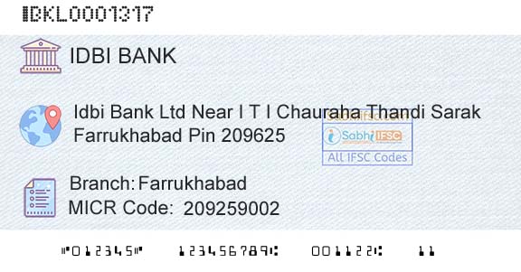 Idbi Bank FarrukhabadBranch 