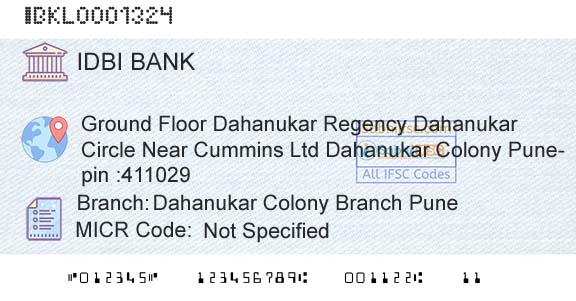 Idbi Bank Dahanukar Colony Branch PuneBranch 