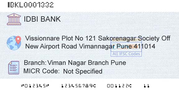 Idbi Bank Viman Nagar Branch PuneBranch 