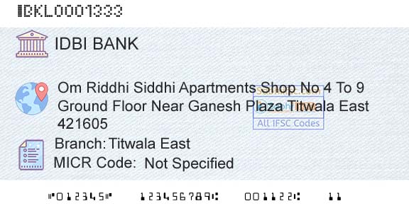 Idbi Bank Titwala EastBranch 