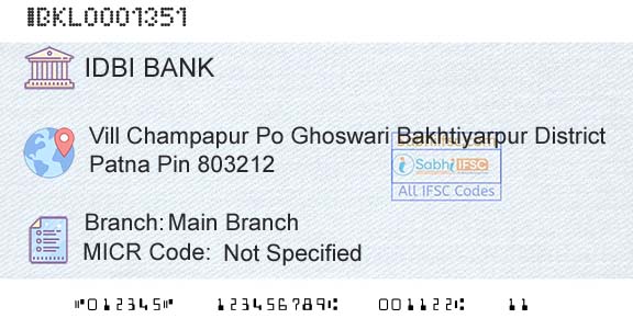 Idbi Bank Main BranchBranch 