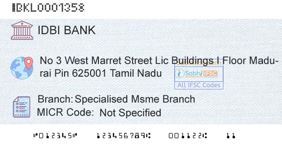 Idbi Bank Specialised Msme BranchBranch 