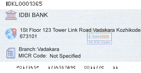 Idbi Bank VadakaraBranch 