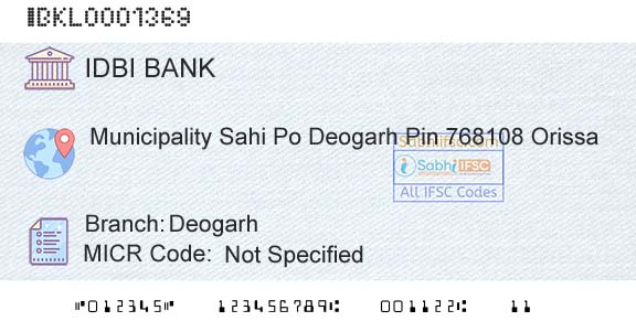 Idbi Bank DeogarhBranch 