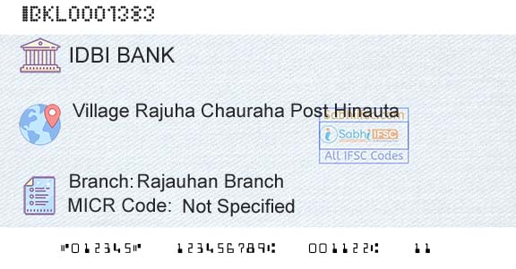 Idbi Bank Rajauhan BranchBranch 