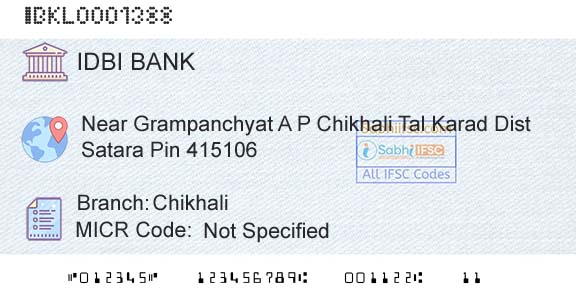Idbi Bank ChikhaliBranch 
