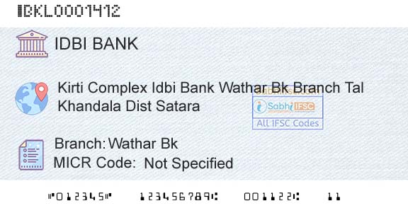 Idbi Bank Wathar BkBranch 