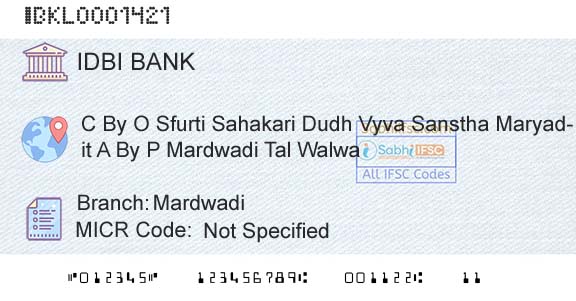 Idbi Bank MardwadiBranch 