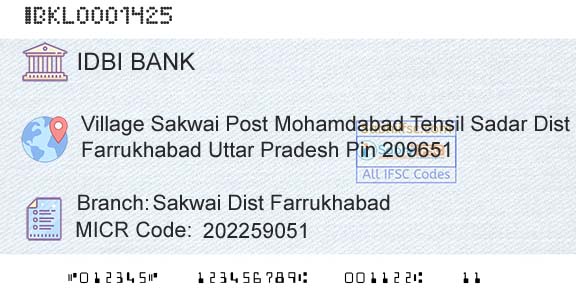 Idbi Bank Sakwai Dist FarrukhabadBranch 
