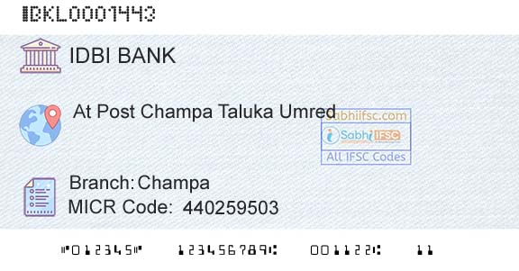 Idbi Bank ChampaBranch 