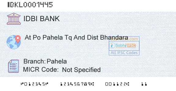 Idbi Bank PahelaBranch 