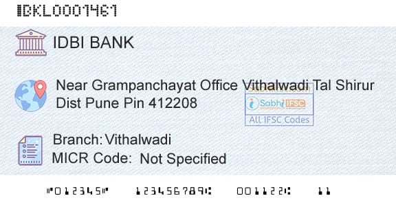 Idbi Bank VithalwadiBranch 