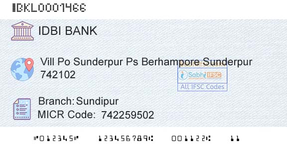 Idbi Bank SundipurBranch 