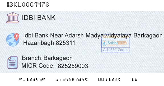 Idbi Bank BarkagaonBranch 