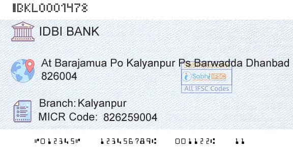 Idbi Bank KalyanpurBranch 