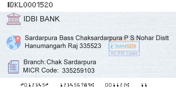 Idbi Bank Chak SardarpuraBranch 
