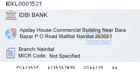 Idbi Bank NainitalBranch 