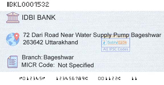Idbi Bank BageshwarBranch 