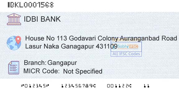 Idbi Bank GangapurBranch 