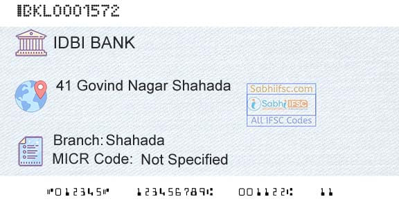 Idbi Bank ShahadaBranch 
