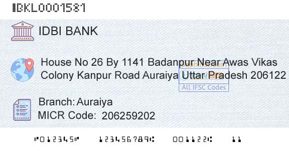 Idbi Bank AuraiyaBranch 