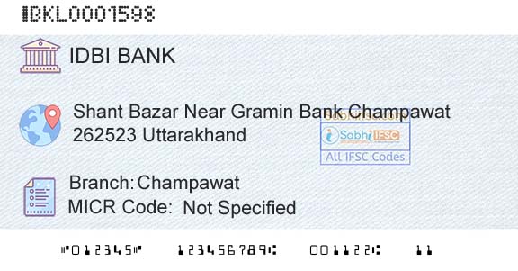Idbi Bank ChampawatBranch 
