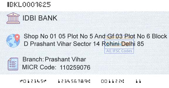 Idbi Bank Prashant ViharBranch 