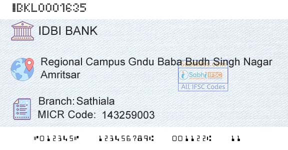 Idbi Bank SathialaBranch 