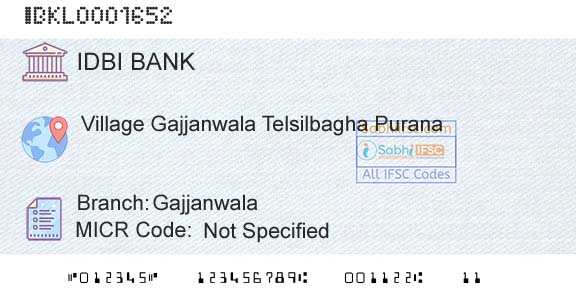 Idbi Bank GajjanwalaBranch 
