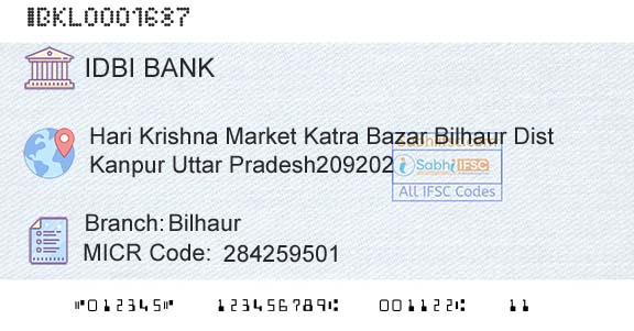 Idbi Bank BilhaurBranch 