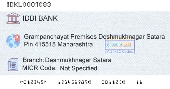 Idbi Bank Deshmukhnagar SataraBranch 