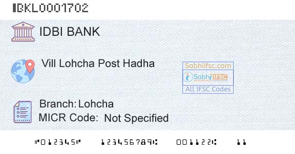 Idbi Bank LohchaBranch 