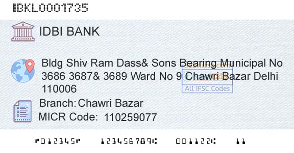 Idbi Bank Chawri BazarBranch 