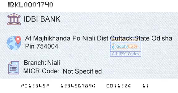Idbi Bank NialiBranch 