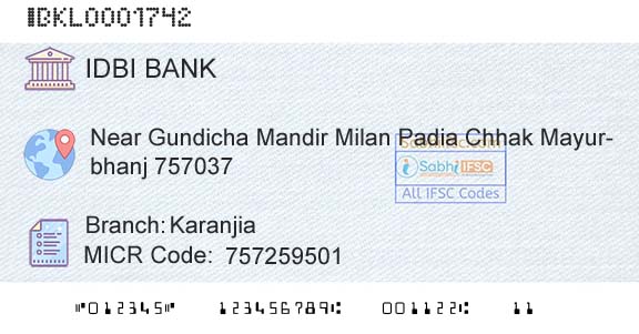 Idbi Bank KaranjiaBranch 