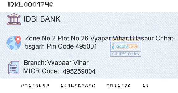 Idbi Bank Vyapaar ViharBranch 
