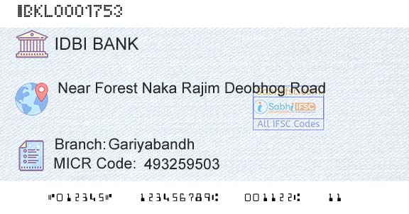 Idbi Bank GariyabandhBranch 
