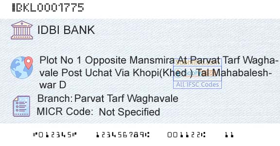 Idbi Bank Parvat Tarf WaghavaleBranch 