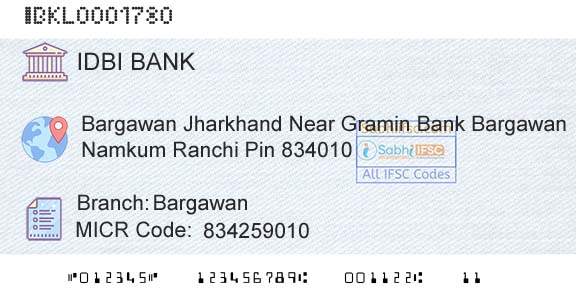 Idbi Bank BargawanBranch 