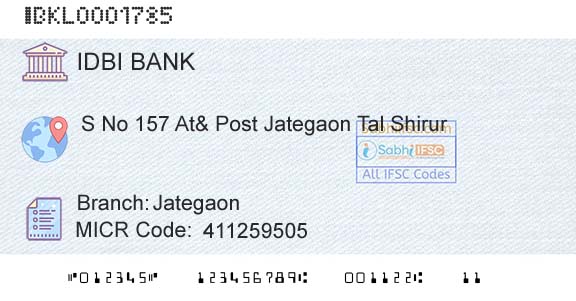 Idbi Bank JategaonBranch 