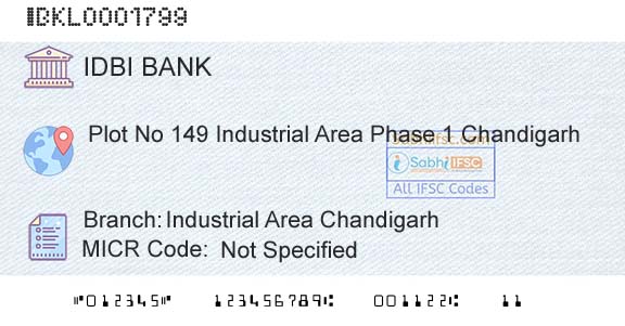 Idbi Bank Industrial Area ChandigarhBranch 